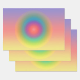 Kleurrijke regenboog Concentrische cirkelruimte Inpakpapier Vel