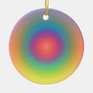 Kleurrijke regenboog Concentrische cirkelruimte Keramisch Ornament