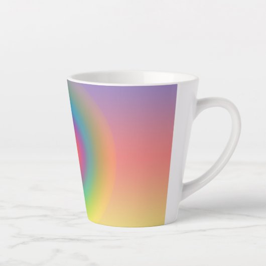 Kleurrijke regenboog Concentrische cirkelruimte Latte Mok (Rechts)