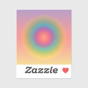 Kleurrijke regenboog Concentrische cirkelruimte Sticker