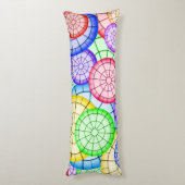 Kleurrijke Regenboog Concentrische Cirkels Lichaamskussen (Achterkant (Verticaal))