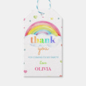 Kleurrijke Regenboog Dank u Label Verjaardagsfeest Cadeaulabel (Voorkant)