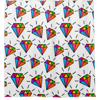 Kleurrijke regenboog diamanten patroon douchegordijn