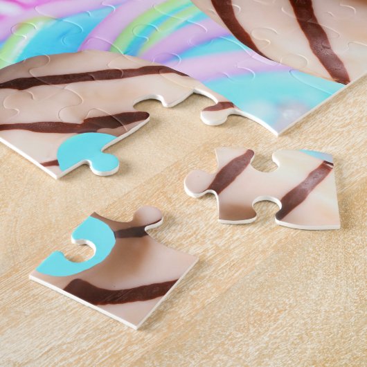 Kleurrijke regenboog donut puzzel legpuzzel (Zijkant)