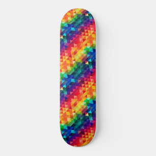 Kleurrijke Regenboog Driehoek Herhalend Vormpatroo Skateboard