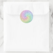 Kleurrijke Regenboog Eenhoorn Glitter Spiral Moder Ronde Sticker (Tas)
