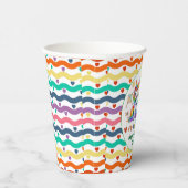 Kleurrijke regenboog en eenhoorn 1e verjaardagsfee papieren bekers (Rechts)