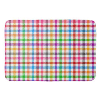 Kleurrijke Regenboog Gingham Plaid Ontwerp - Wit  Badmat