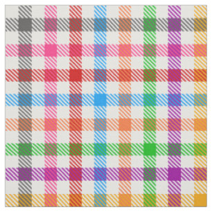 Kleurrijke Regenboog Gingham Schotse Ruit Ontwerp Stof