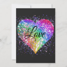 Kleurrijke regenboog glinsterend glitters hart lie
