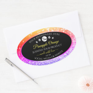 Kleurrijke regenboog Glitter Black Product Labels
