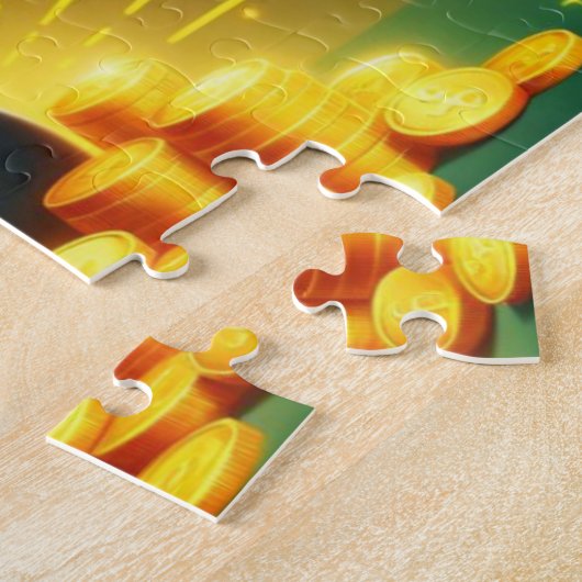 Kleurrijke regenboog goud Saint Patrick's Day Legpuzzel (Zijkant)