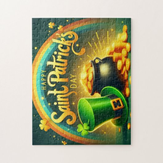 Kleurrijke regenboog goud Saint Patrick's Day Legpuzzel (Verticaal)