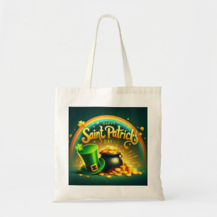 Kleurrijke regenboog goud Saint Patrick's Day Tote Bag