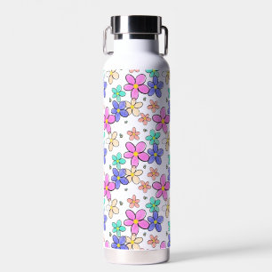 Kleurrijke regenboog heldere bloemen hommel bijen waterfles