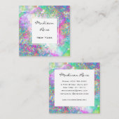 Kleurrijke Regenboog Holografische Luxe Trendy Mod Vierkante Visitekaartje (Voorkant / Achterkant)