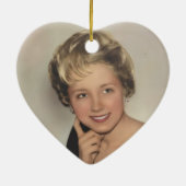 Kleurrijke regenboog in blauwe lucht, jonge vrouw keramisch ornament (Achterkant)