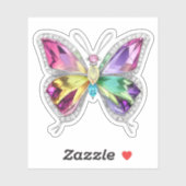Kleurrijke regenboog kristallen vlinder sticker (Vel)
