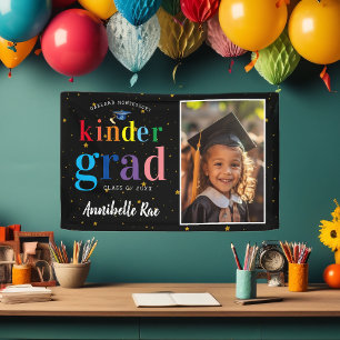 Kleurrijke Regenboog Letters   Kinder Graduatie Fo Spandoek