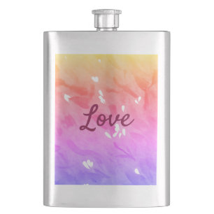 Kleurrijke regenboog liefde trots LGBTQ gay patroo Flacon