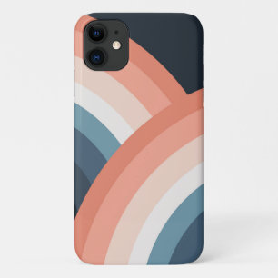 Kleurrijke regenboog met dubbele retro-stijl iPhone 11 hoesje