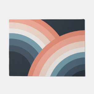 Kleurrijke regenboog met dubbele retro-stijl deurmat