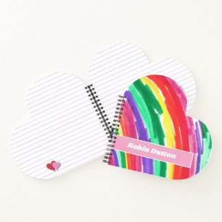 Kleurrijke Regenboog met Naam Notitieboek