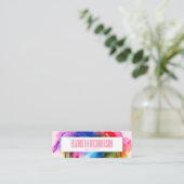 Kleurrijke Regenboog Modern Trendy Abstract Levend Mini Visitekaartje (Staand voorkant)