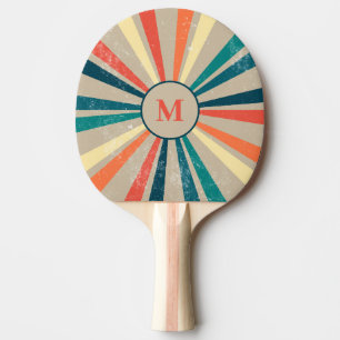 Kleurrijke Regenboog Monogram Tafeltennis Tafeltennisbatje