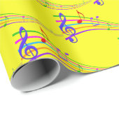 Kleurrijke Regenboog Musical Notes Cadeaupapier (Rol Hoek)