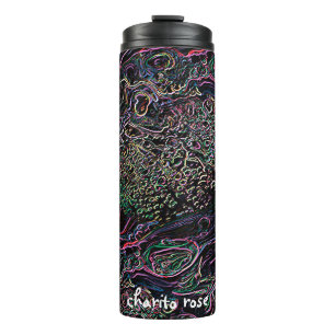 Kleurrijke Regenboog Neon Marble Bubbles Lines Thermosbeker