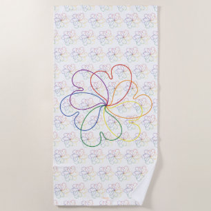 Kleurrijke regenboog op de White Chic hars flower Strandlaken