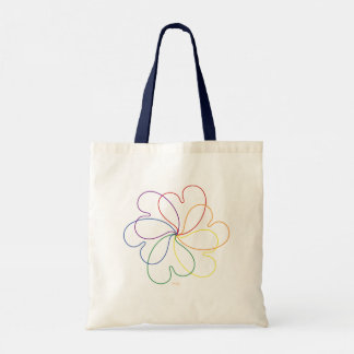 Kleurrijke regenboog op de White Chic hars flower Tote Bag