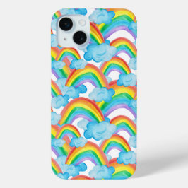 Kleurrijke regenboog patroon iPhone 15 mini hoesje