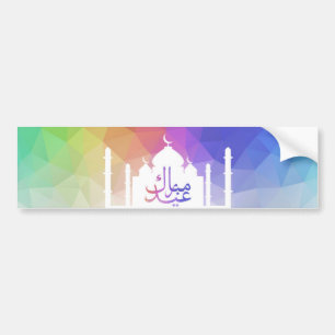 Kleurrijke regenboog Polygonaal Eid - Bumpersticke Bumpersticker