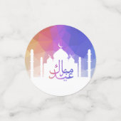 Kleurrijke Regenboog Polygonale Eid Moskee Confetti (Kleine voorkant)