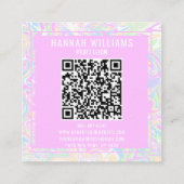 Kleurrijke Regenboog QR Code Vloeibare Moderne Mei Vierkante Visitekaartje (Achterkant)