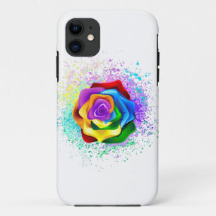 Kleurrijke Regenboog Roos iPhone 11 Hoesje