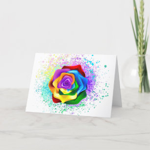 Kleurrijke Regenboog Roos Feestdagen Kaart