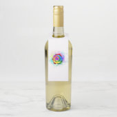 Kleurrijke Regenboog Roos Flessenhanger (Op fles)