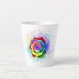 Kleurrijke Regenboog Roos Latte Mok