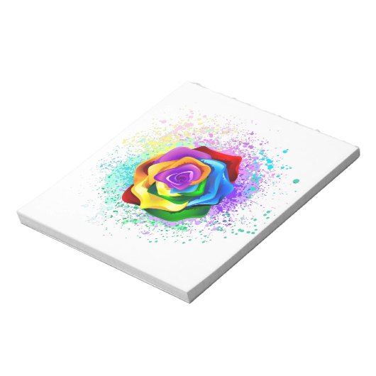 Kleurrijke Regenboog Roos Notitieblok (Gedraaid)