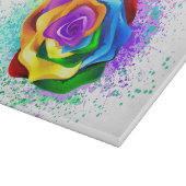 Kleurrijke Regenboog Roos Snijplank (Hoek)