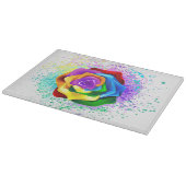 Kleurrijke Regenboog Roos Snijplank (Hoek)