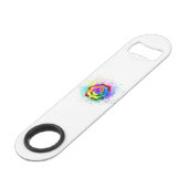 Kleurrijke Regenboog Roos Speed Flessenopener (Achterkant Gekanteld)