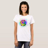 Kleurrijke Regenboog Roos T-shirt (Voorkant volledig)