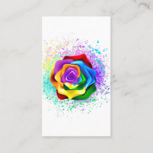 Kleurrijke Regenboog Roos Visitekaartje