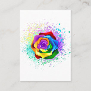 Kleurrijke Regenboog Roos Visitekaartje