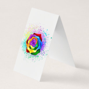 Kleurrijke Regenboog Roos Visitekaartjes