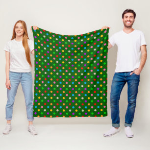 Kleurrijke Regenboog Stippen Groen Fleece Deken